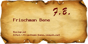 Frischman Bene névjegykártya